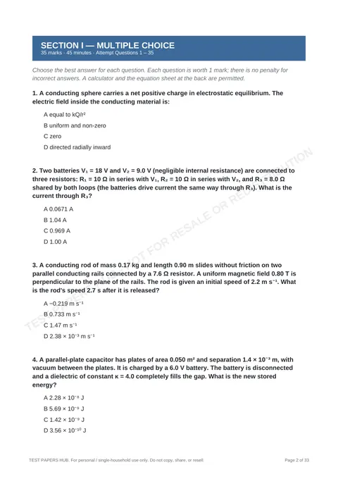 Questions preview