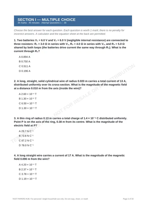 Questions preview
