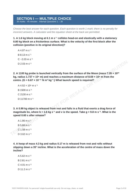 Questions preview