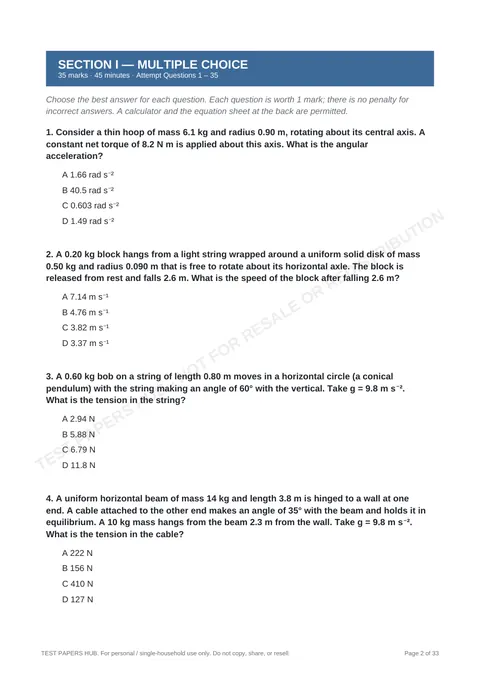 Questions preview