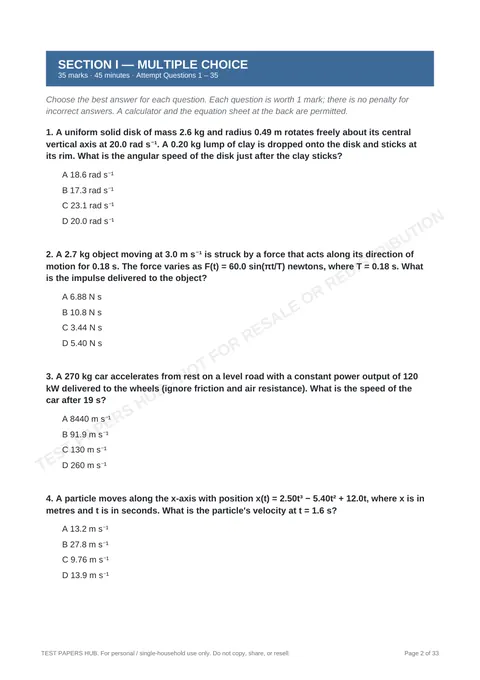 Questions preview