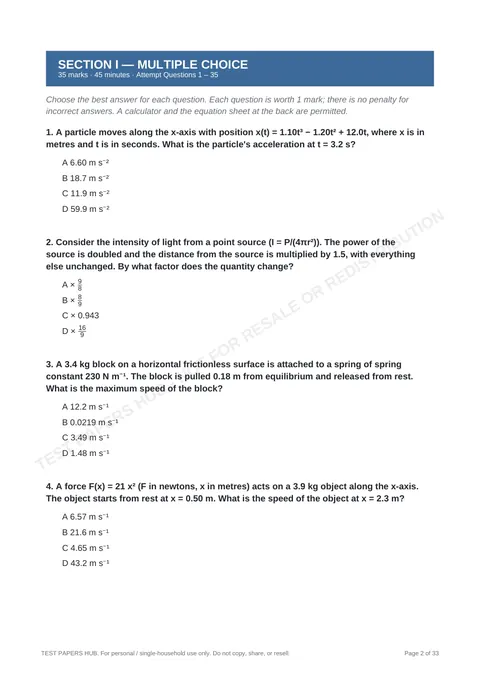 Questions preview