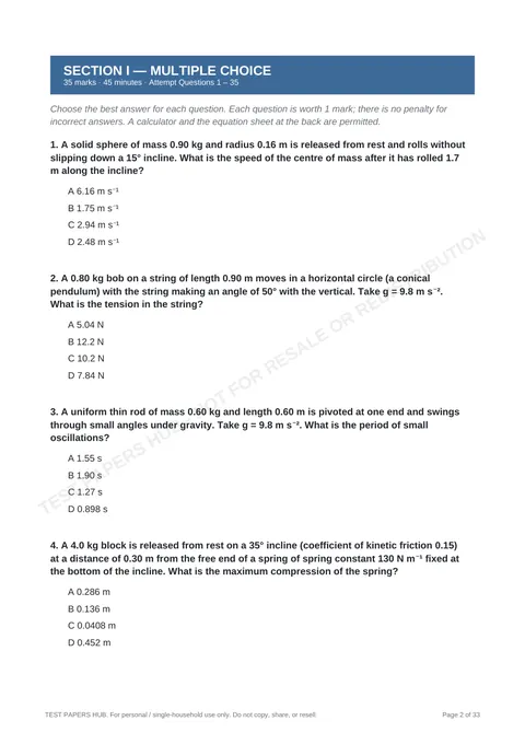 Questions preview