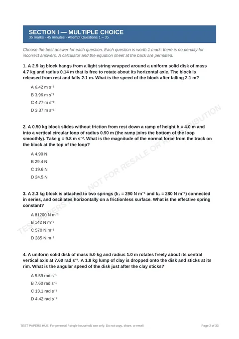 Questions preview