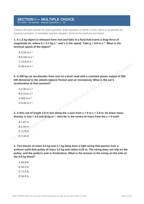 Questions preview