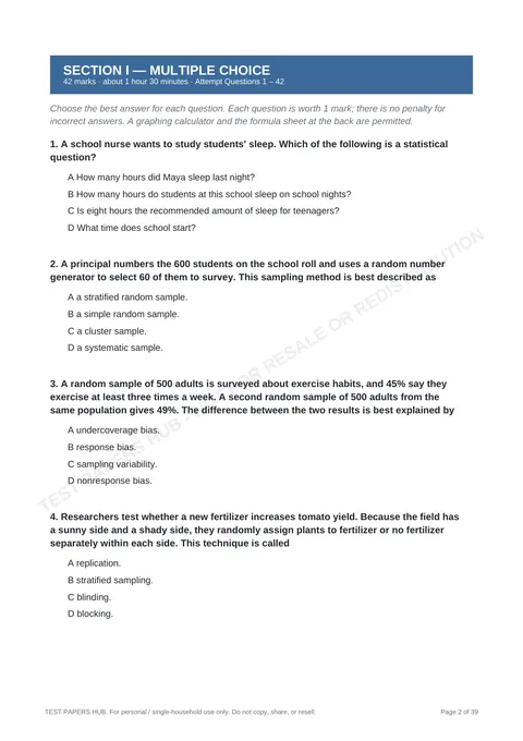 Questions preview