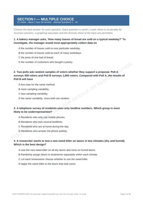 Questions preview
