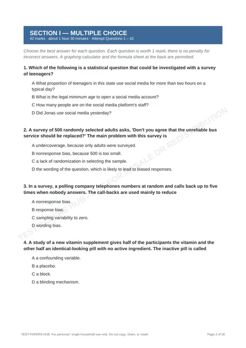 Questions preview