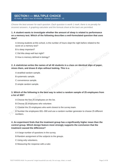 Questions preview