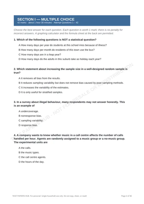 Questions preview
