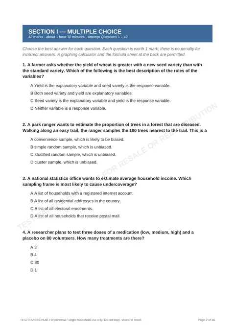 Questions preview