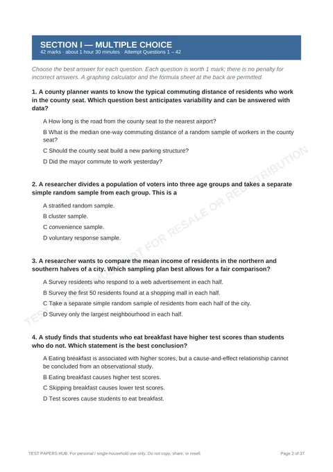 Questions preview