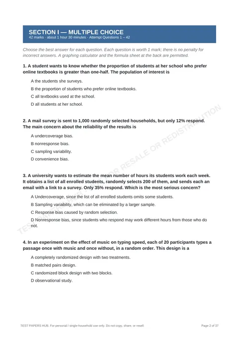 Questions preview