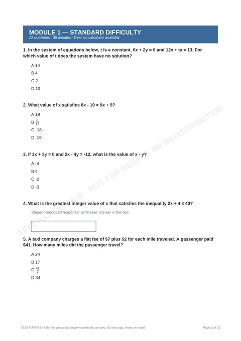 Questions preview