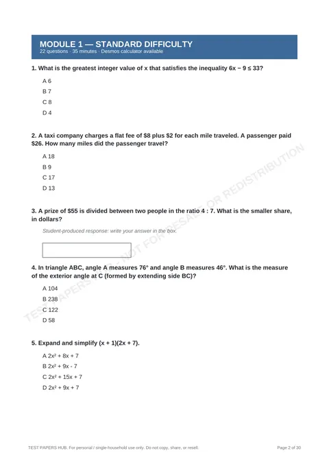 Questions preview