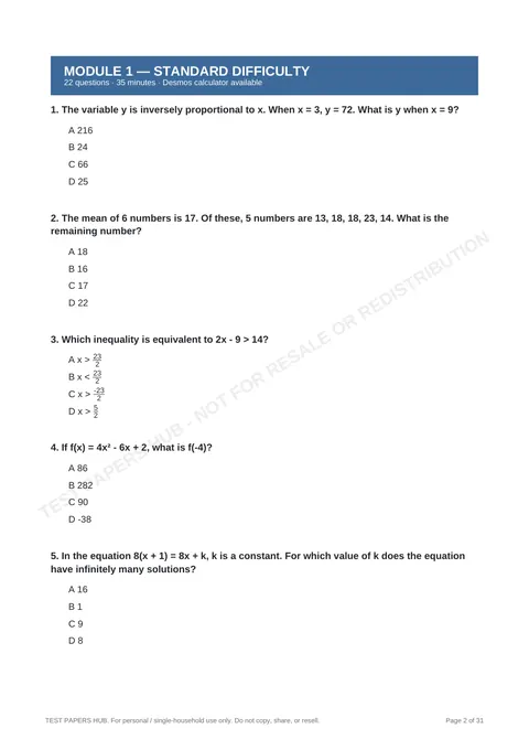 Questions preview