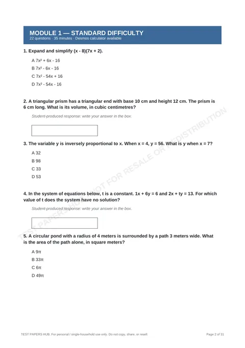 Questions preview