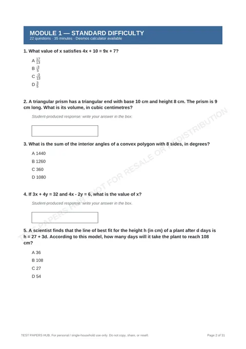 Questions preview
