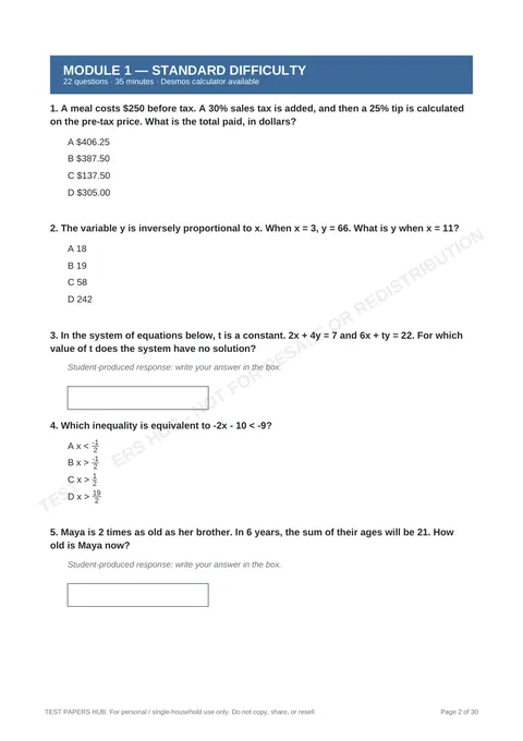 Questions preview