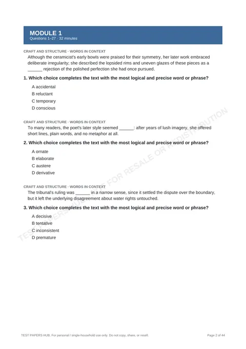 Questions preview