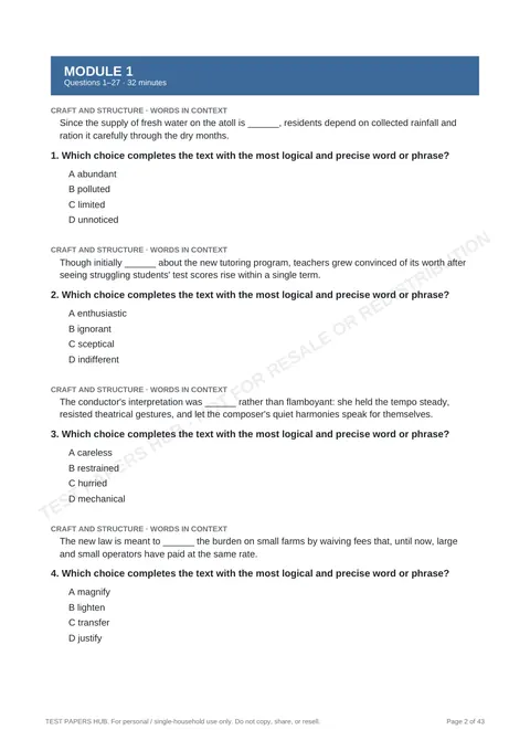 Questions preview