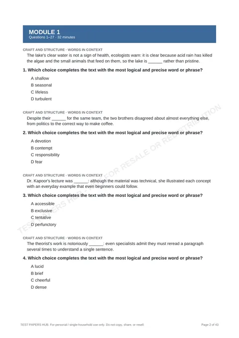 Questions preview