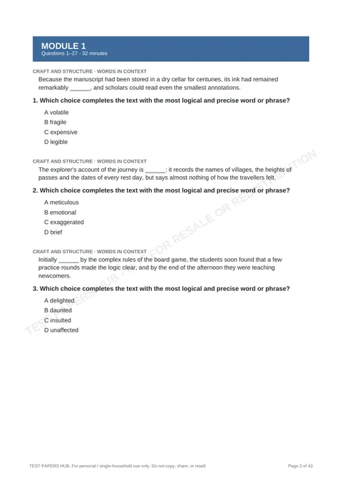 Questions preview