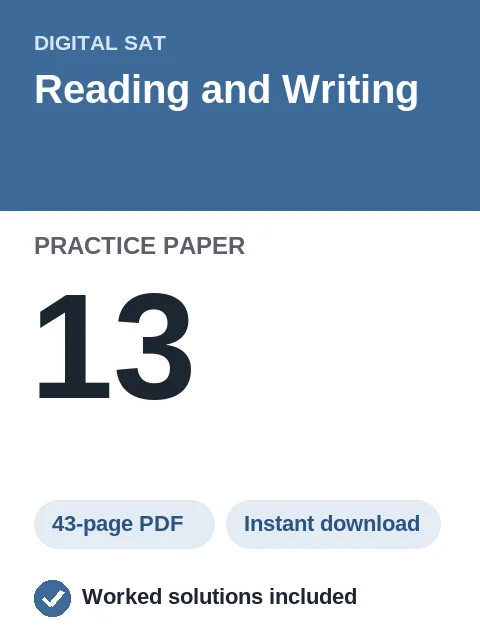 Digital SAT Reading and Writing Practice Paper 13