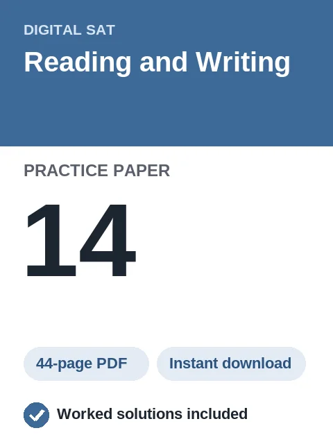 Digital SAT Reading and Writing Practice Paper 14