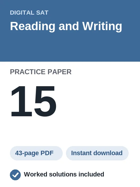 Digital SAT Reading and Writing Practice Paper 15
