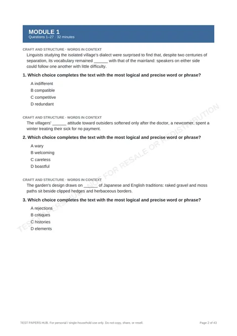Questions preview
