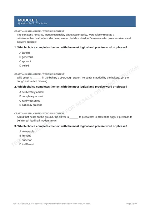 Questions preview