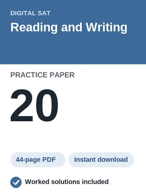 Digital SAT Reading and Writing Practice Paper 20