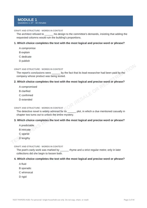 Questions preview