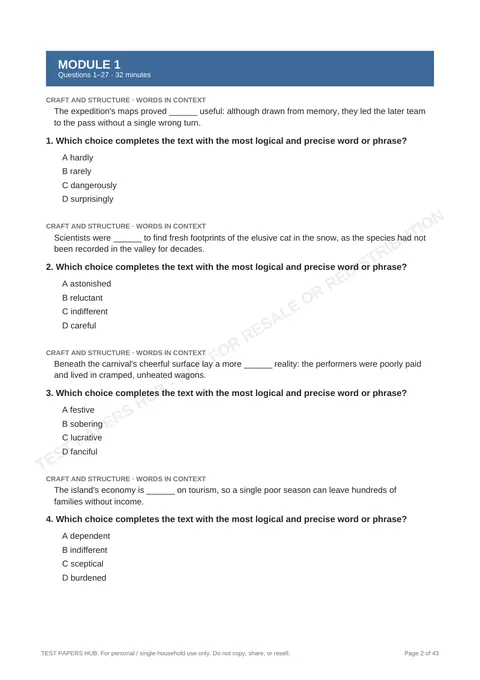 Questions preview