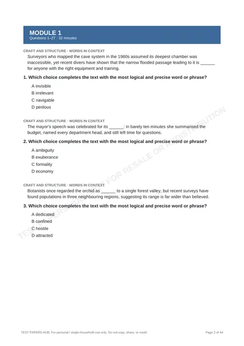 Questions preview