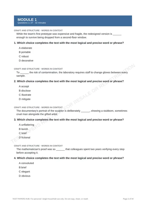 Questions preview