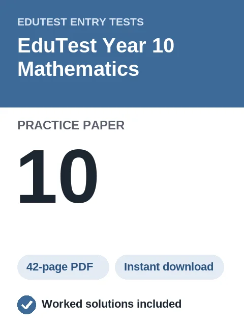 EduTest Year 10 Mathematics Practice Paper 10