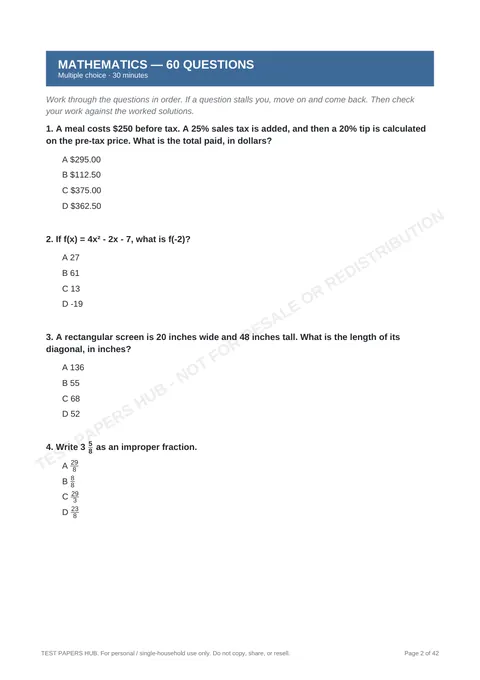 Questions preview