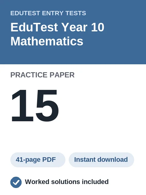 EduTest Year 10 Mathematics Practice Paper 15