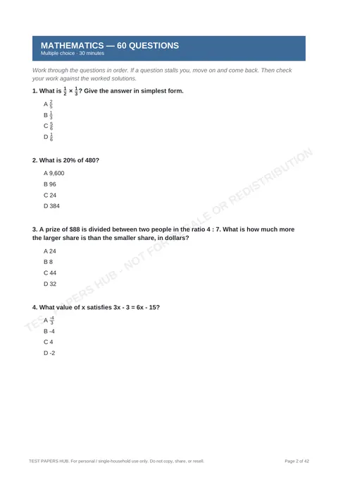 Questions preview