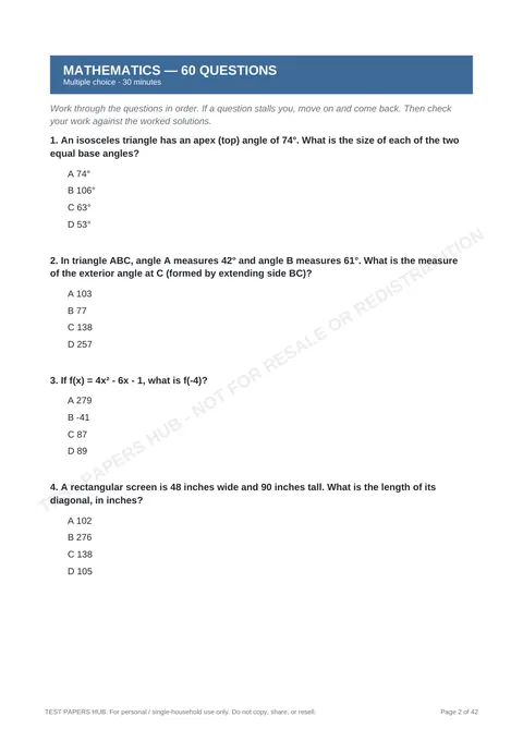 Questions preview