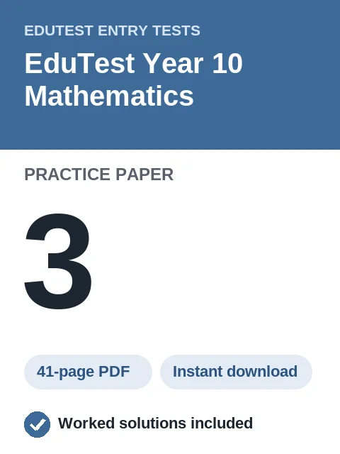 EduTest Year 10 Mathematics Practice Paper 3