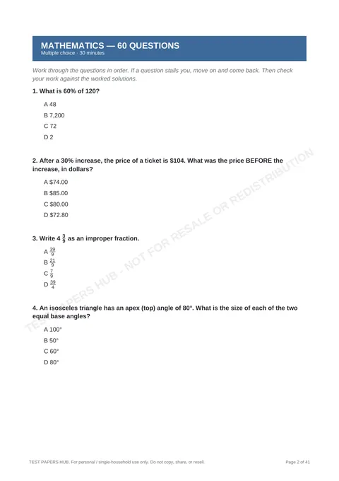Questions preview