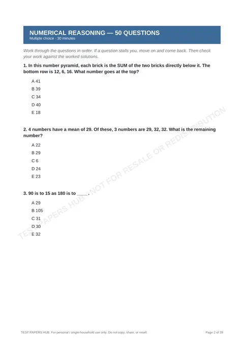 Questions preview
