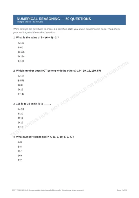 Questions preview