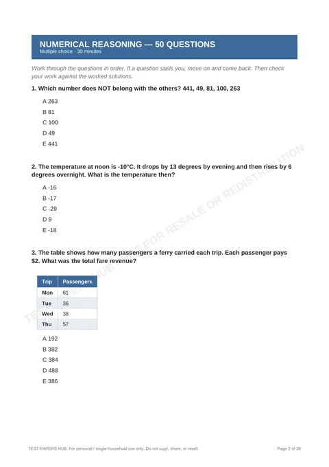 Questions preview