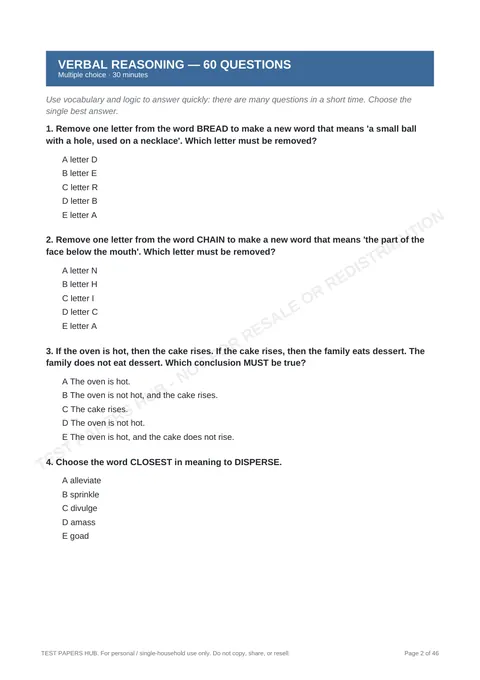 Questions preview