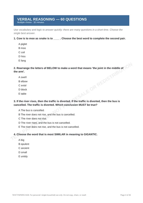 Questions preview