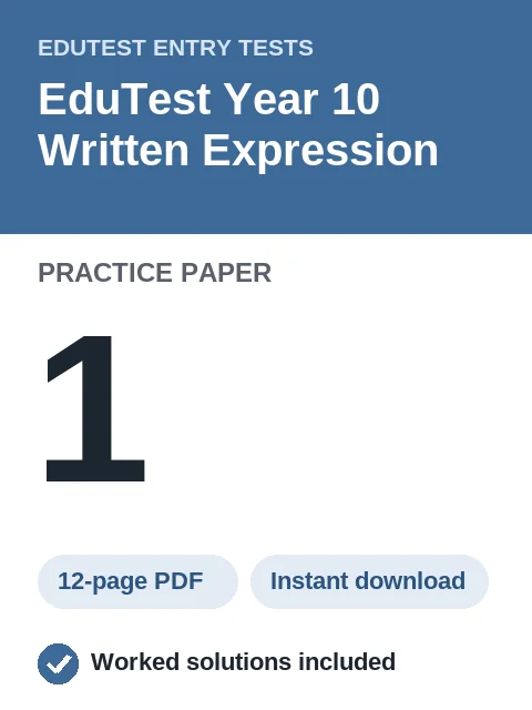 EduTest Year 10 Written Expression Practice Paper 1